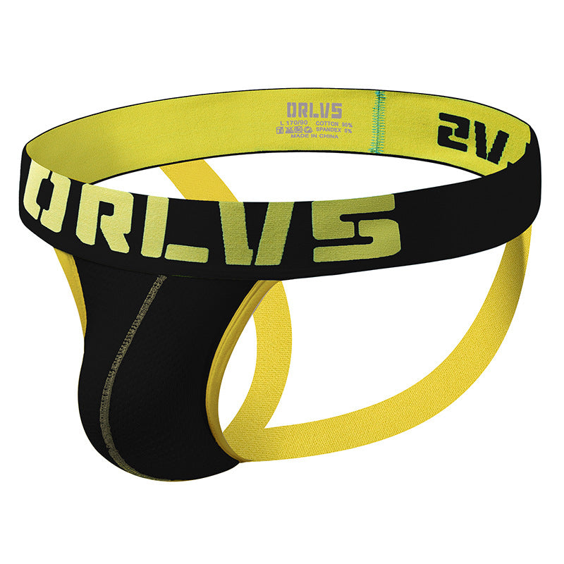 ORLVS New Men's Panties Men's Doubles Ding Mesh U Bump Pocket Open Thorough Comfortable Men's Panties OR154