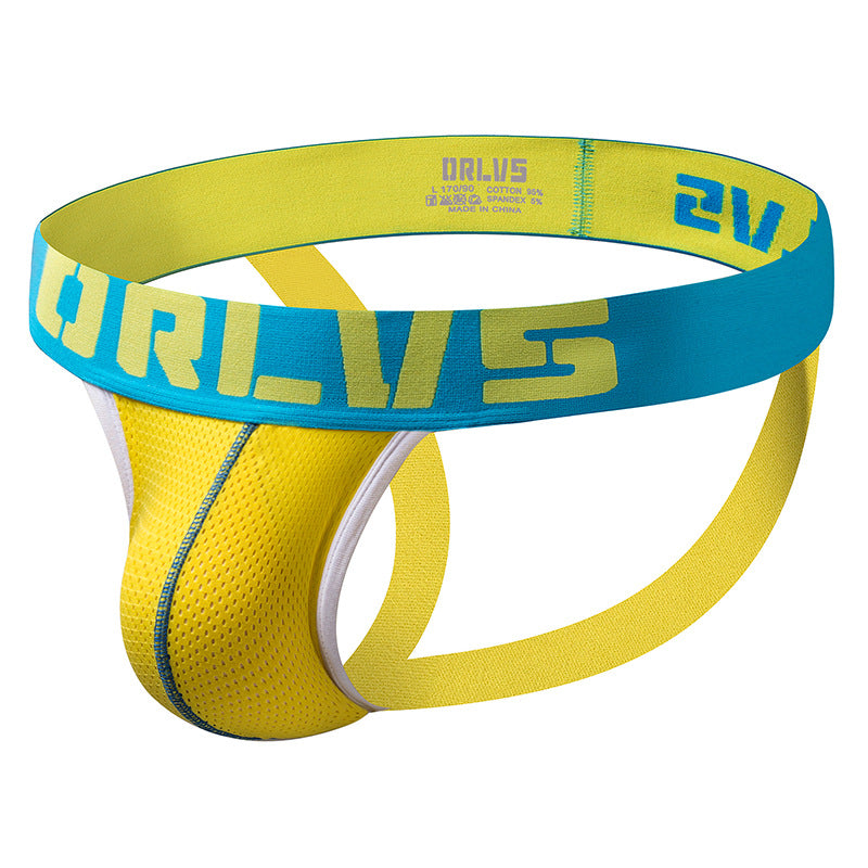 ORLVS New Men's Panties Men's Doubles Ding Mesh U Bump Pocket Open Thorough Comfortable Men's Panties OR154