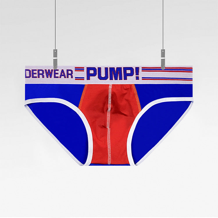 PUMP Contrast stitching men's briefs bulge pouch bag sexy low rise briefs shorts MP222