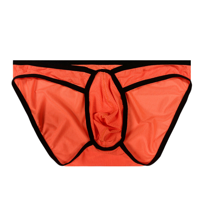 0850 TEMU New Men's Panties Low Rise Breathable Mesh Translucent Briefs Pant Convex Small Triangle BS838