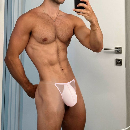 Transparent briefs sexy low rise convex pouch bag sex briefs sexy bikini pants AD788