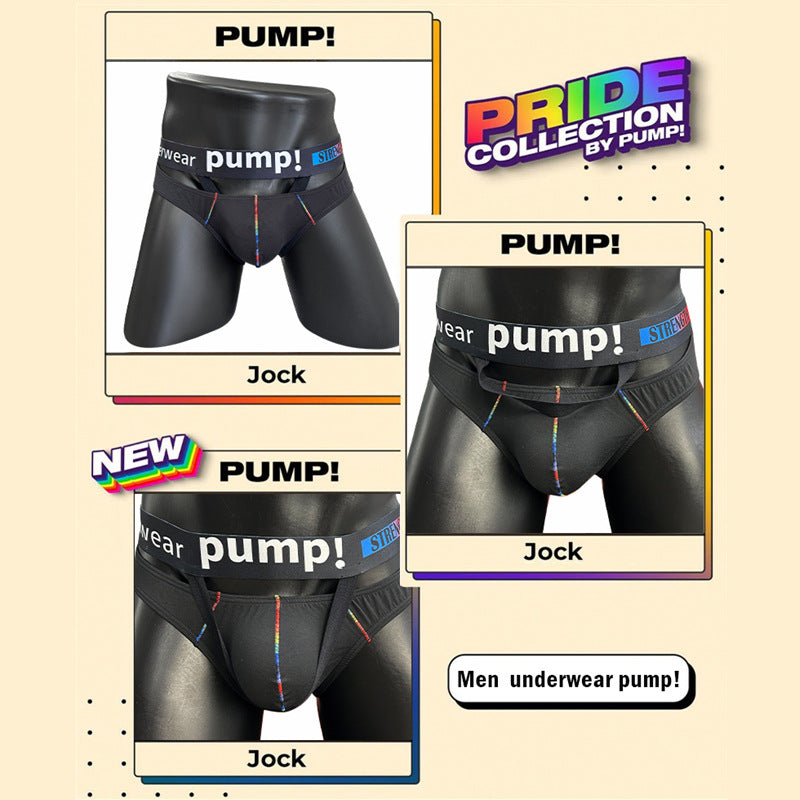 PUMP TEMU New Men's Panties Hanging Rings Erotic Mesh Half Pack Convex Bag Low Rise Briefs MP265