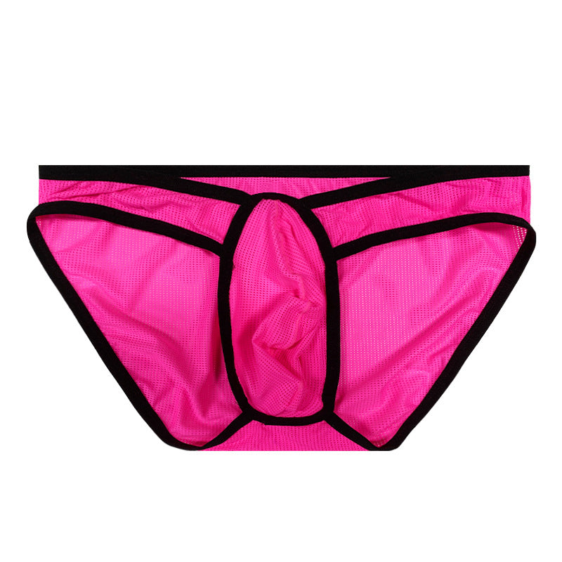 0850 TEMU New Men's Panties Low Rise Breathable Mesh Translucent Briefs Pant Convex Small Triangle BS838