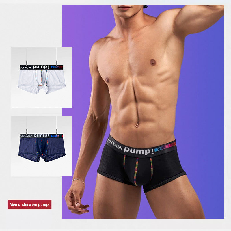 PUMP TEMU supply low-rise boxer mesh comfortable, breathable sexy sweatpants European and American new MP293