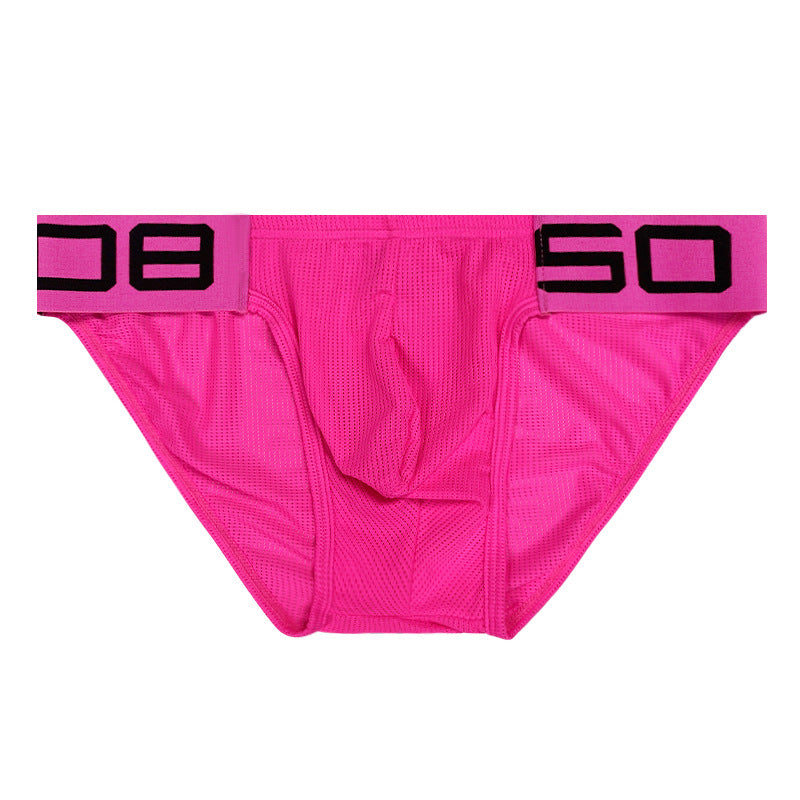 0850 Low Rise High Fork Briefs Sexy Solid Color Mesh Breathable Bulge Bag Sex Pants BS822