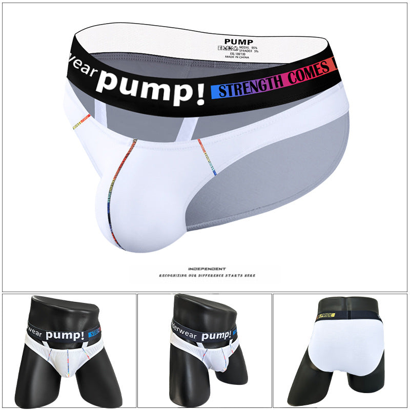 PUMP TEMU New Men's Panties Hanging Rings Erotic Mesh Half Pack Convex Bag Low Rise Briefs MP265