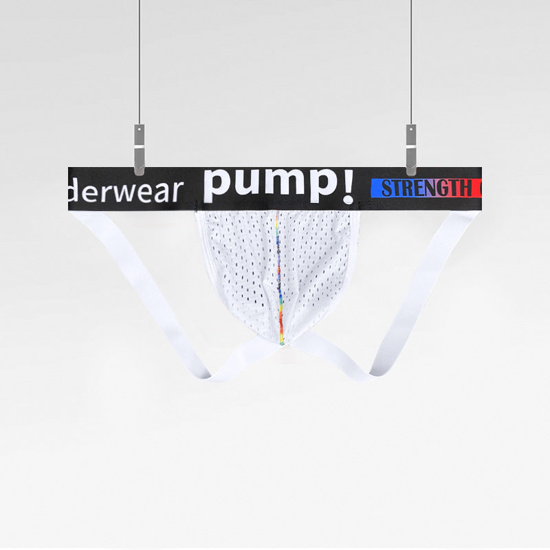 PUMP TEMU Men's Thong Sexy Low Rise Mesh Breathable Bulge Bag T Pants Gay gay Attackable MP294