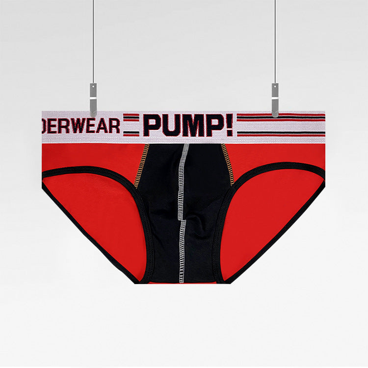 PUMP Contrast stitching men's briefs bulge pouch bag sexy low rise briefs shorts MP222