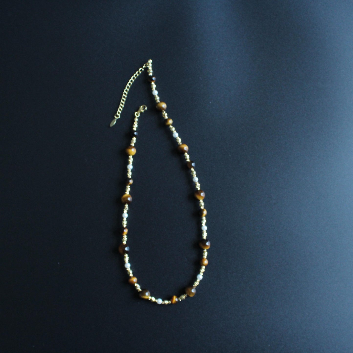 Tiger Eye Necklace, Shell Beads Necklace, Natural Stone Beaded Necklace, Boho Chic Jewelry, Healing Crystal Necklace, Unique Gift