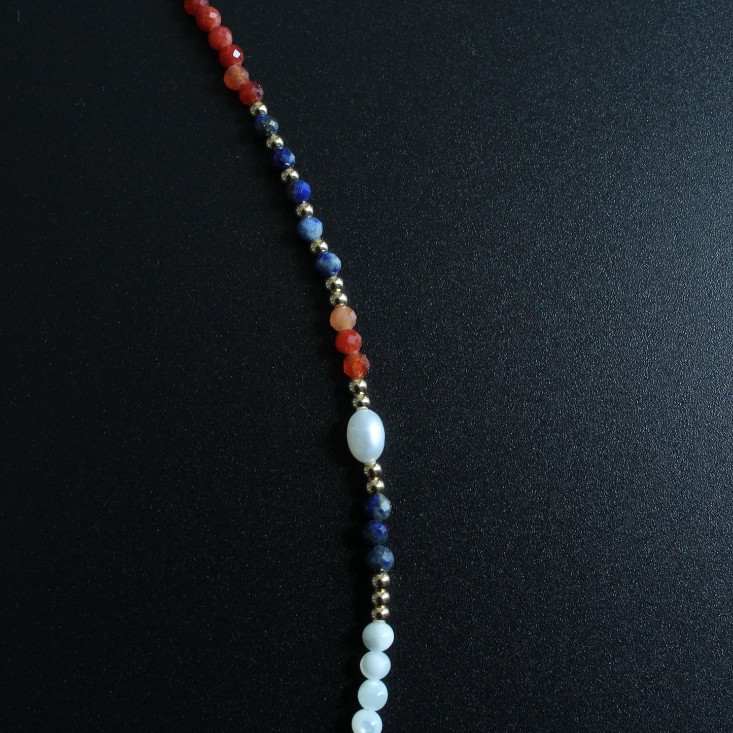 Lapis Lazuli Necklace,Horseshoe Snail Freshwater Pearl & Agate Jewelry,Boho Layered Pendant,Handmade Gemstone Gift