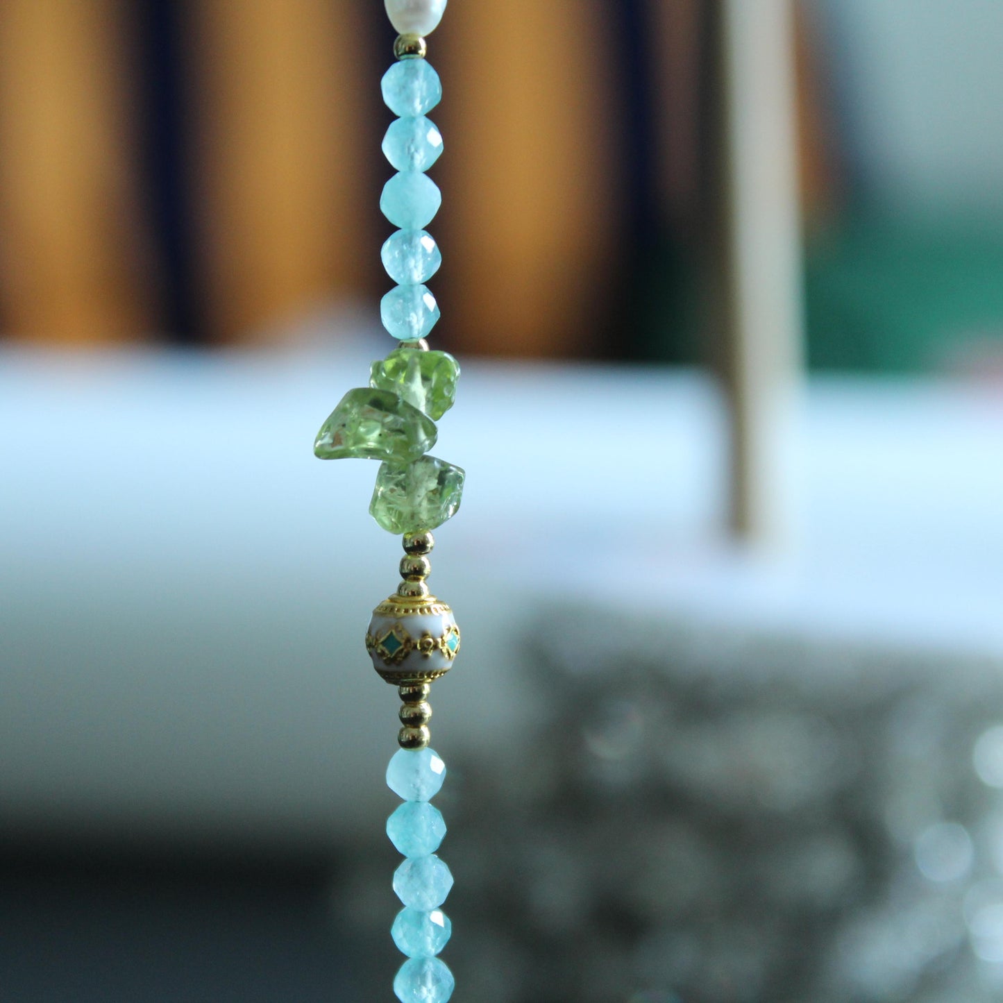 Dainty Peridot Choker Necklace, Olive Green August Birthstone Jewelry, Delicate Birth Month Necklace for Women