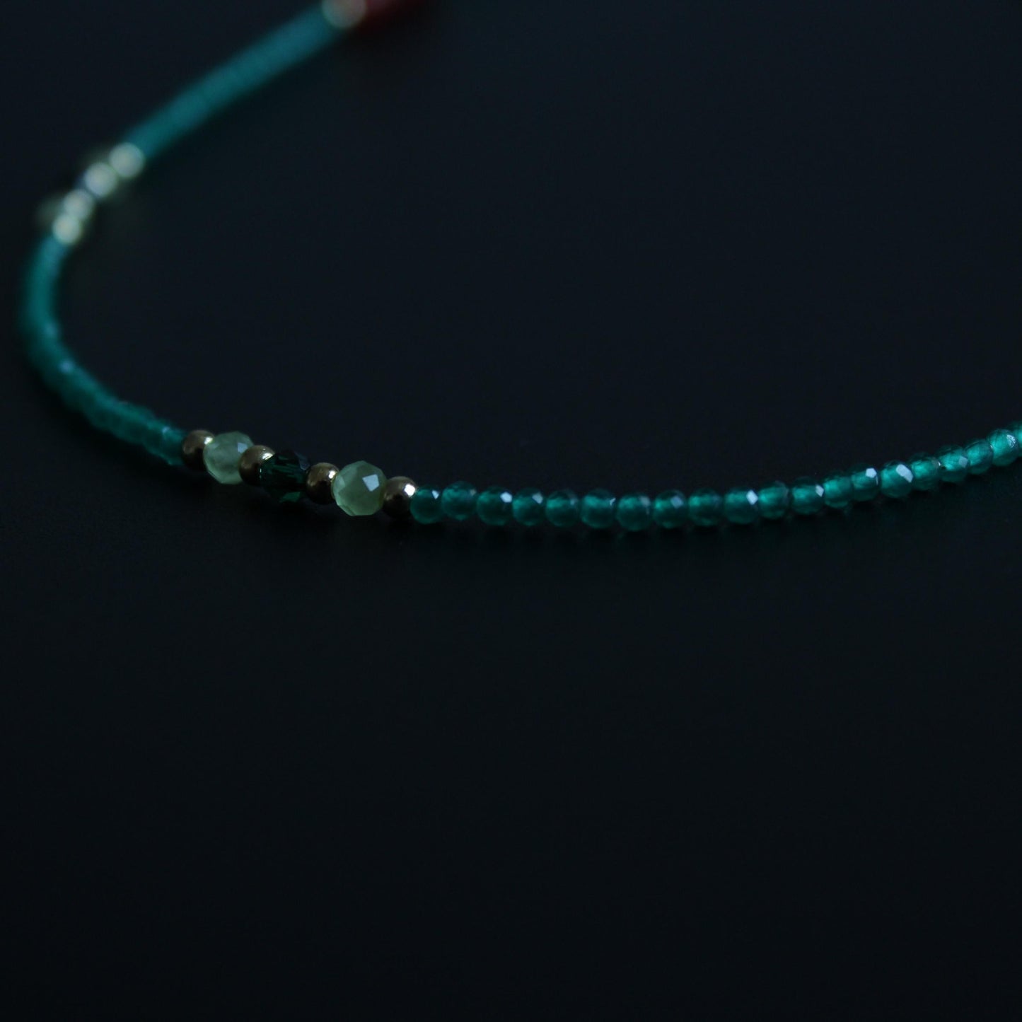 Natural Green Emerald Necklace, Girlfriend Gift, May Birthstone,Red AgateChoker, Green Stone Choker, Gifts for Her