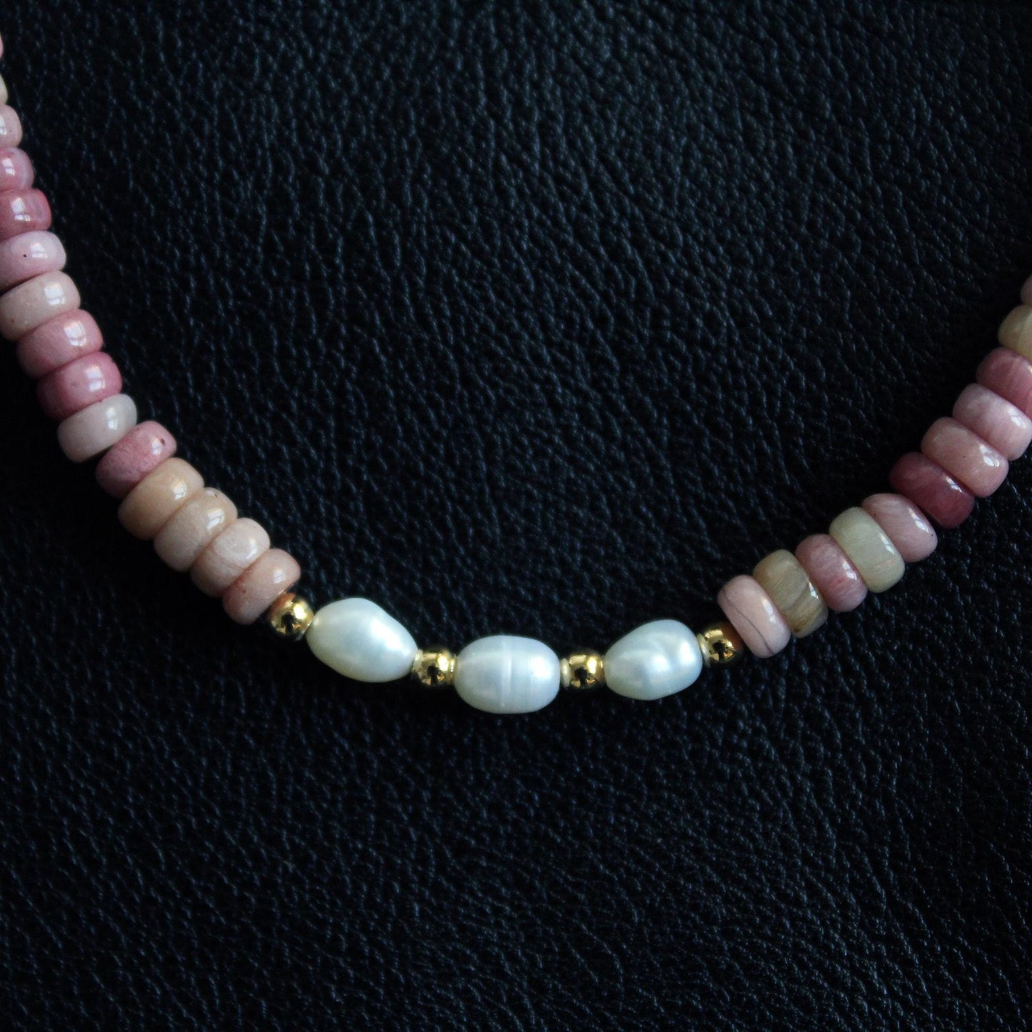 Pink necklace ,Pearl Necklace, Handmade Jewelry, Gift for Her,Choker,Aventurine Healing Necklace,Natural Raw Crystal Choker Necklace