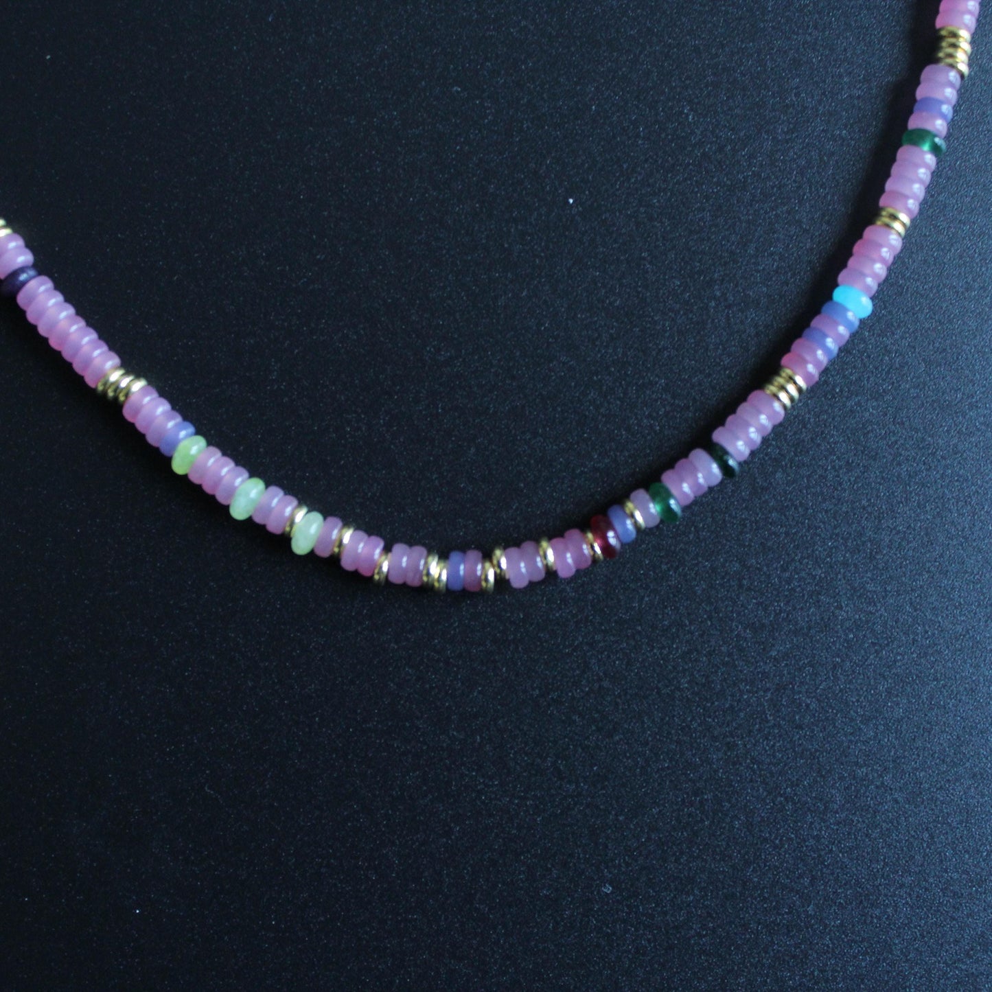 Multi Color Jade Necklace,Colorful Necklace,Colorful Jewelry,Minimalist Necklace, Gift for Her,Handmade Gemstone Jewelry,