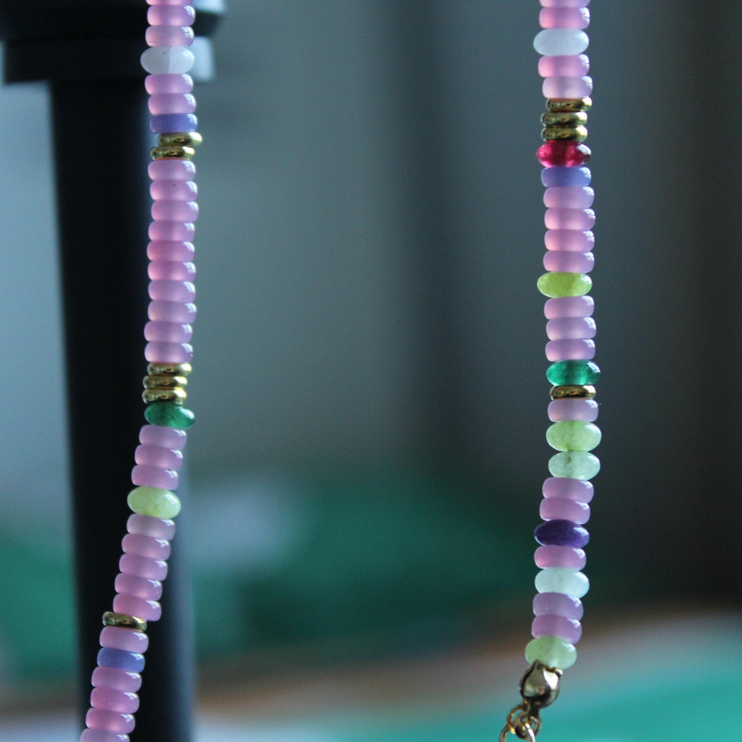 Multi Color Jade Necklace,Colorful Necklace,Colorful Jewelry,Minimalist Necklace, Gift for Her,Handmade Gemstone Jewelry,