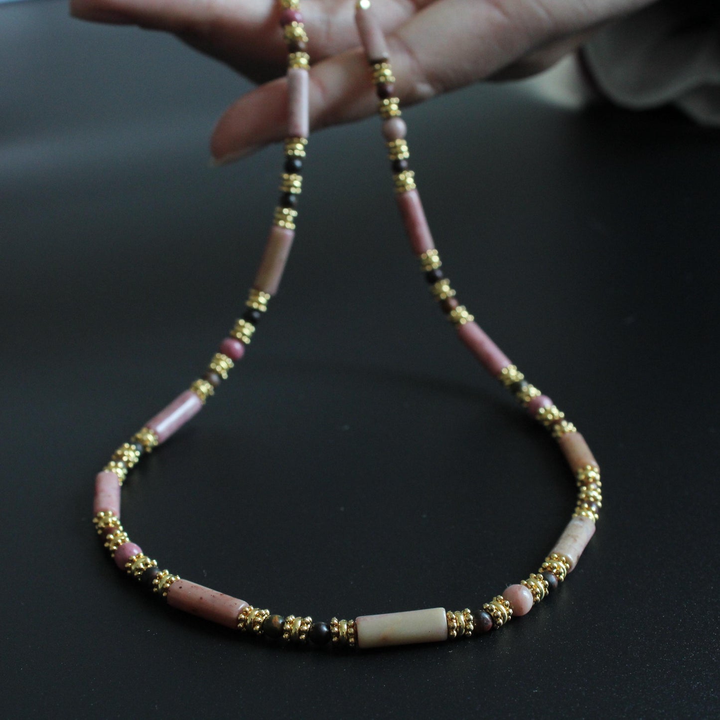 Rhodochrosite Necklace|Natural Pink Healing Stone|Love & Heart Chakra Crystal|Emotional Healing Jewelry|Gift for Her