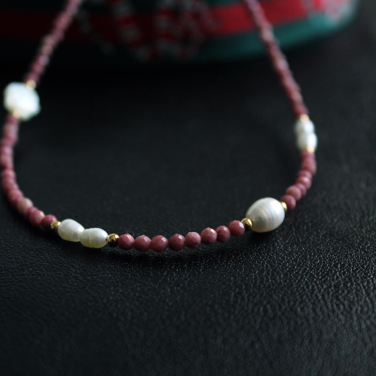 Red Jasper Pearl Necklace|Natural Gemstone Jewelry|Earth Energy & Feminine Elegance|Healing Gift for Her|Boho Crystal Necklace