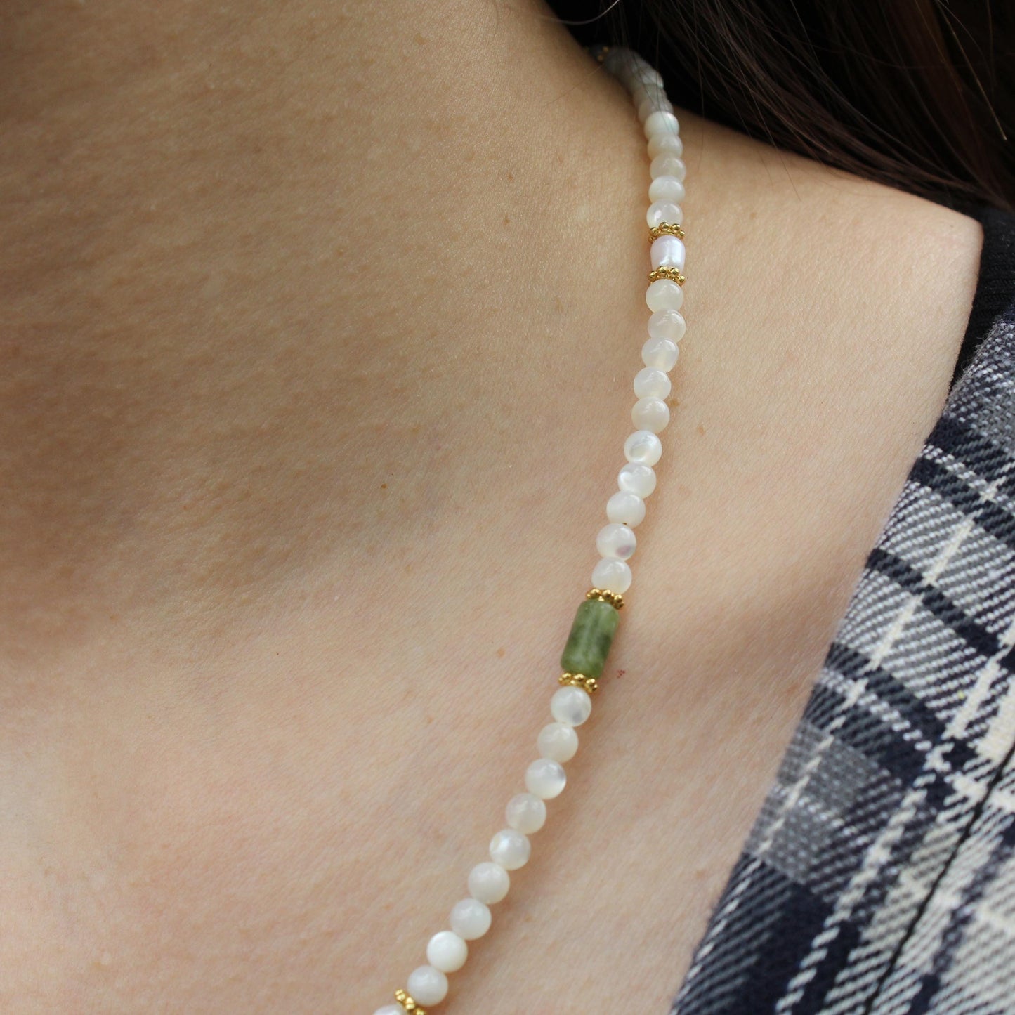 Abalone Shell, Limpet Shell & Freshwater Pearl Necklace | Ocean-Inspired Natural Jewelry | Healing Shell Pendant for Her