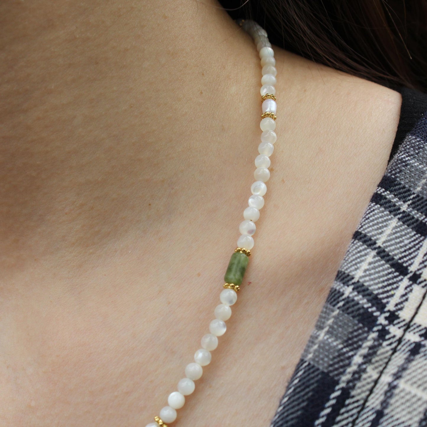 Abalone Shell, Limpet Shell & Freshwater Pearl Necklace | Ocean-Inspired Natural Jewelry | Healing Shell Pendant for Her