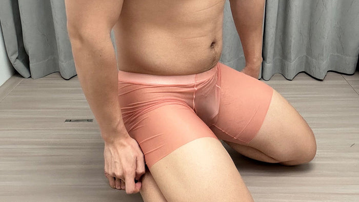 Video-ADANNU Summer Transparent Ultra-thin Ice Silk Marks Convex Men's Boxers AD705