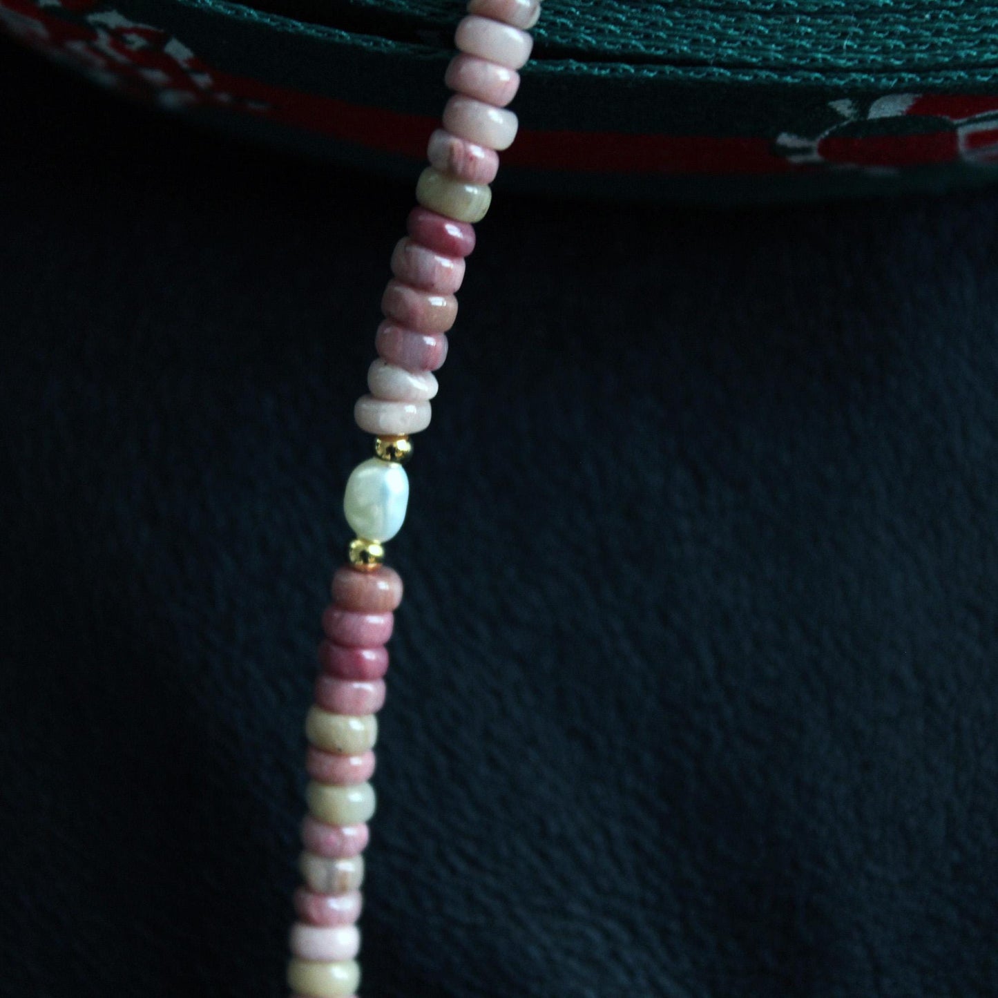 Pink necklace ,Pearl Necklace, Handmade Jewelry, Gift for Her,Choker,Aventurine Healing Necklace,Natural Raw Crystal Choker Necklace