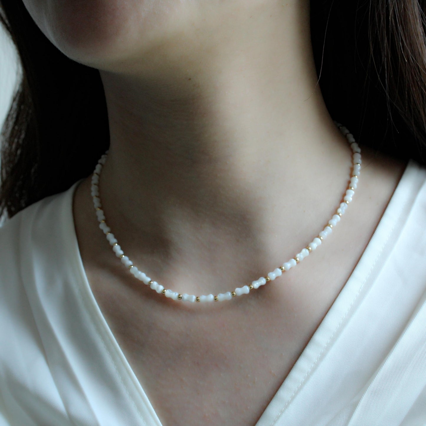 Handmade Jewelry,Choker,Horseshoe Snail Shell Bead,Beaded Crystal Necklace,Gemstone Choker,Dainty Jewelry Mother's Day Gift