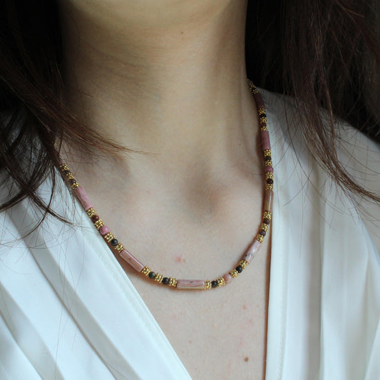 Rhodochrosite Necklace｜Natural Pink Healing Stone｜Love & Heart Chakra Crystal｜Emotional Healing Jewelry｜Gift for Her