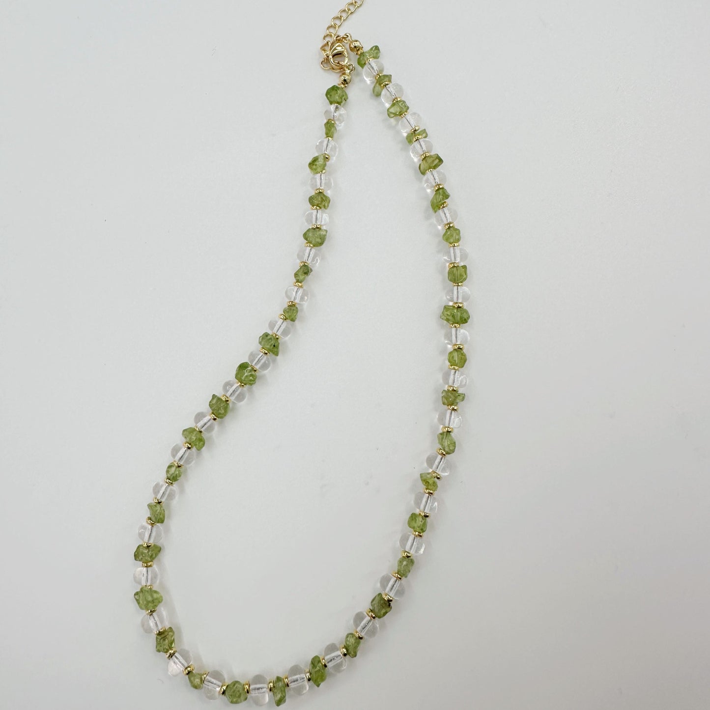 Peridot Necklace｜August Birthstone Jewelry｜Natural Green Crystal｜Healing Gift for Her｜Gold Minimalist Gemstone Necklace