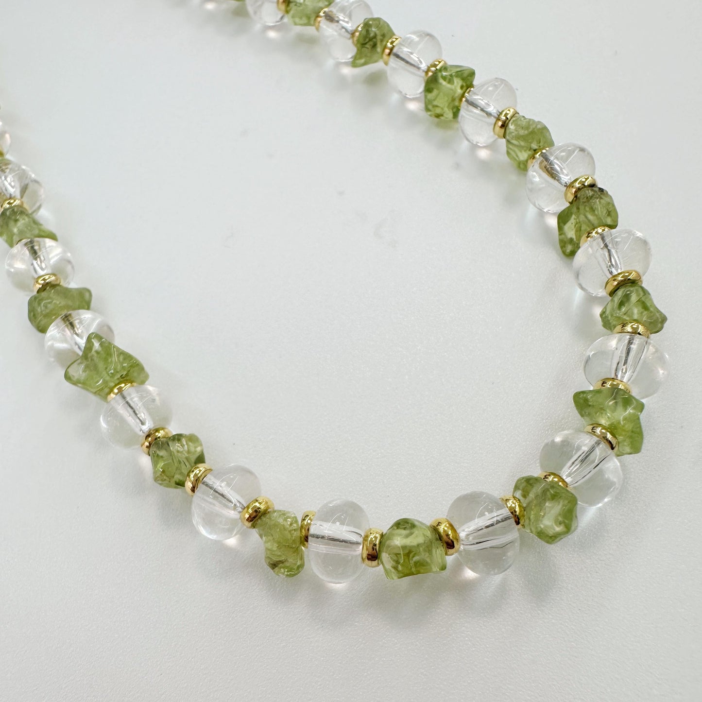 Peridot Necklace｜August Birthstone Jewelry｜Natural Green Crystal｜Healing Gift for Her｜Gold Minimalist Gemstone Necklace