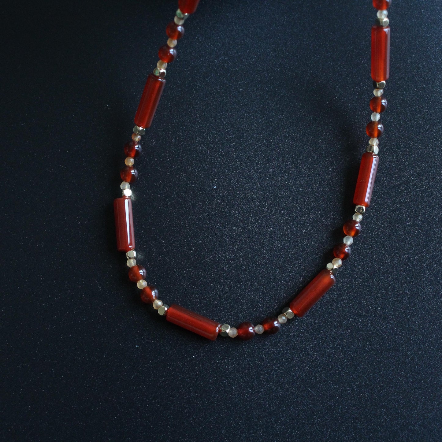 Red Carnelian Necklace Choker, Red Necklace, Red Gemstone Necklace, Genuine Carnelian, Beaded Necklace, Handmade Jewelry,gift
