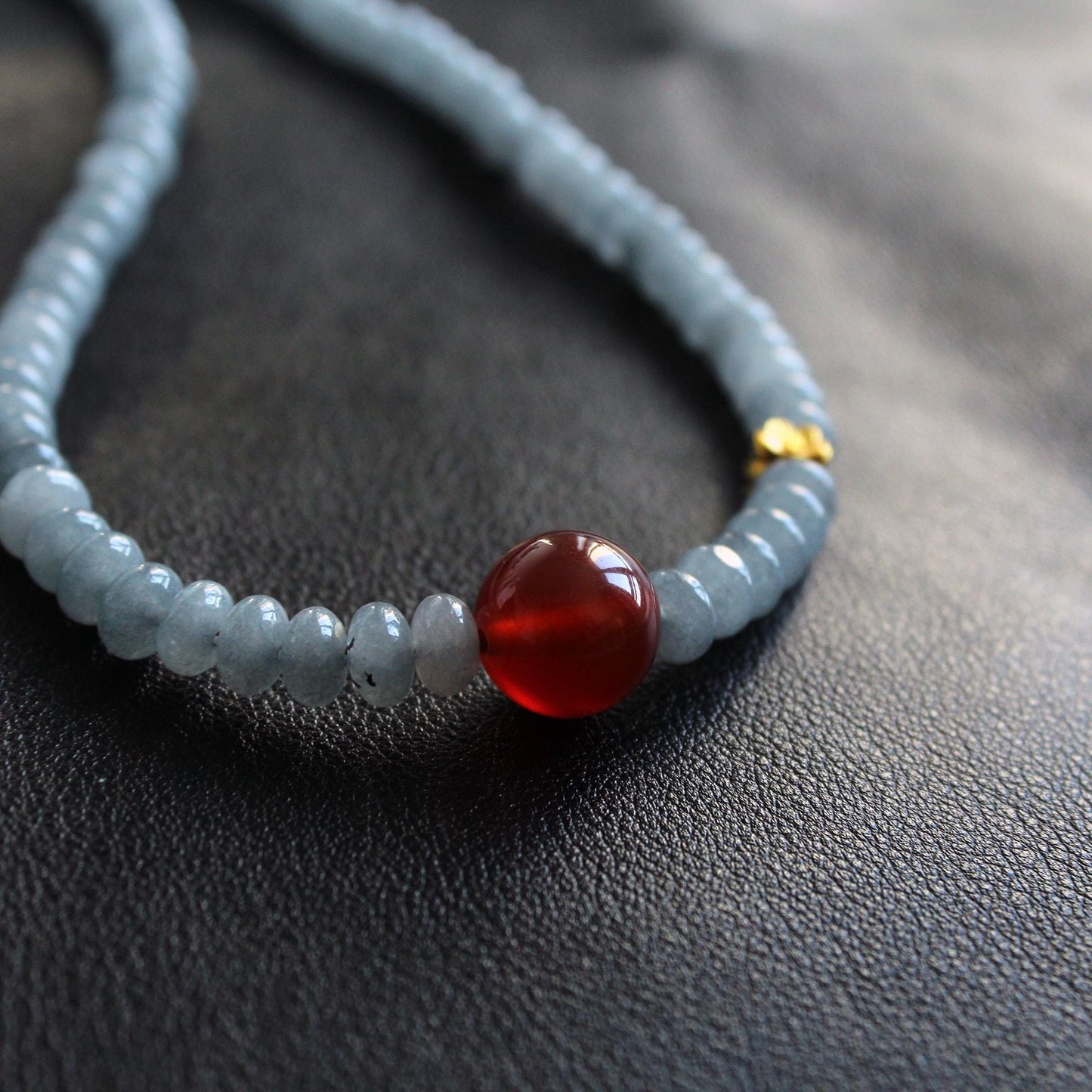 Red Agate Gray White Jade Necklace，Gemstone Pendant Jewelry，Elegant Handmade Gift，Natural Stone Necklace,Gift，Choker，