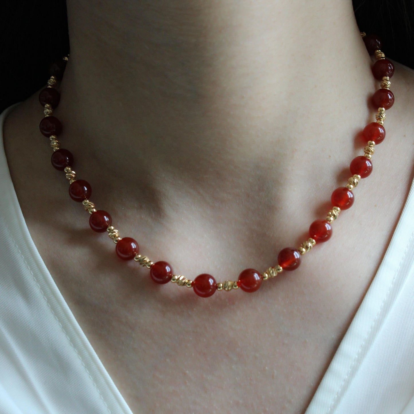 Red agate necklace,Healing Crystal,Red Necklace, Coral Necklace, Red Gemstone Necklace, Statement Red Stone Jewelry,Gift for Her,