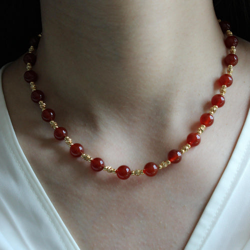 Red agate necklace,Healing Crystal,Red Necklace, Coral Necklace, Red Gemstone Necklace, Statement Red Stone Jewelry,Gift for Her,