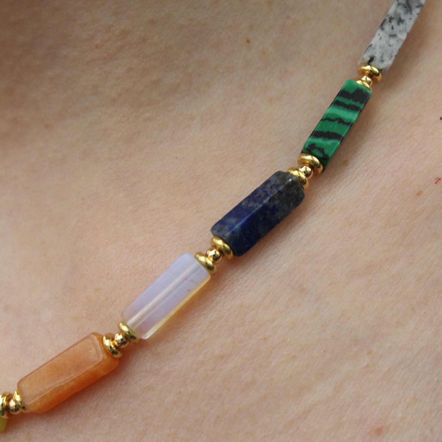 Raw Rainbow Crystal Necklace | Natural Aura Quartz Pendant | Iridescent Raw Gemstone Jewelry | Healing Stone Gift for Her