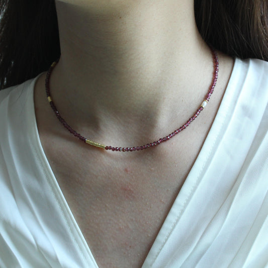 Elegant Amethyst Necklace, Hand Woven Amethyst Crystal Choker, Purple Gemstone Necklace, February Birthstone, Dainty Everyday Necklace