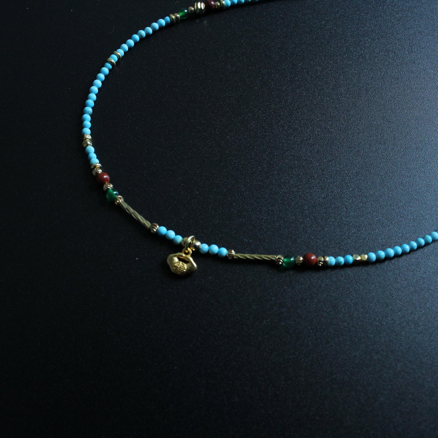 Natural Blue Agate Silver Pendant, Blue Agate Beaded 925 Sterling Silver Necklace, Dainty Silver Jewelry, Genuine Crystal,handmade jewelry